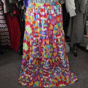 Colorful Geometric Patterned Skirt